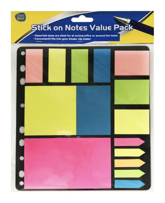 Neon Stick On Notes - Assorted Size Mega Pack