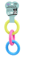 Heavy Duty TPR Rubber 3 Ring Dog Toy