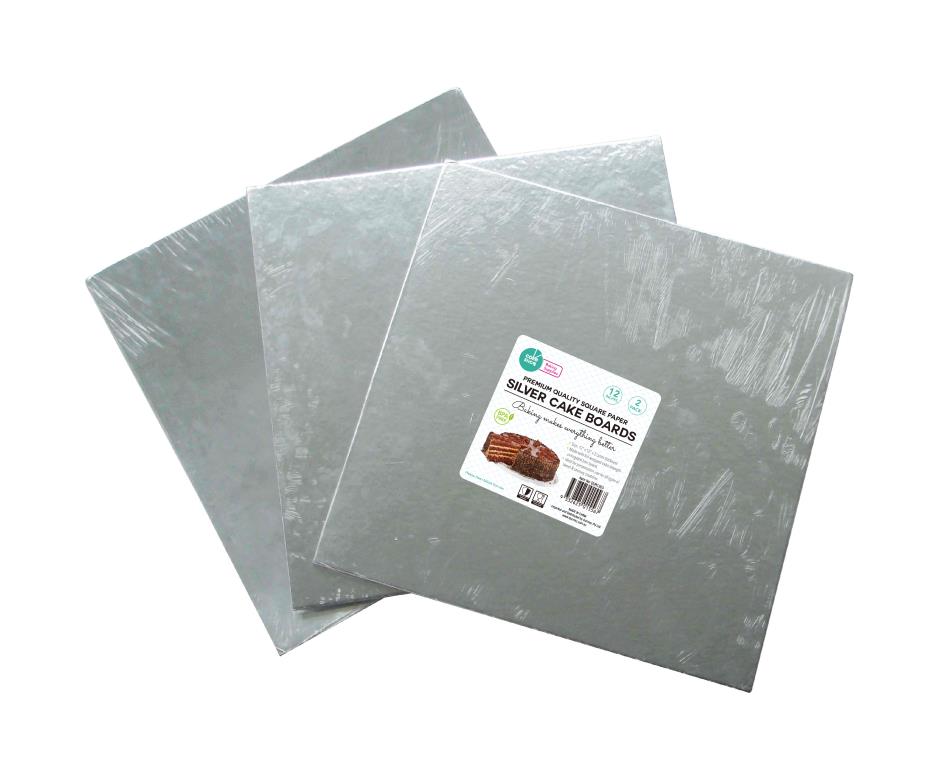 Silver Cakeboard (Square)-2PK