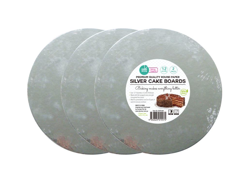 Silver Cakeboard (Round)-2PK