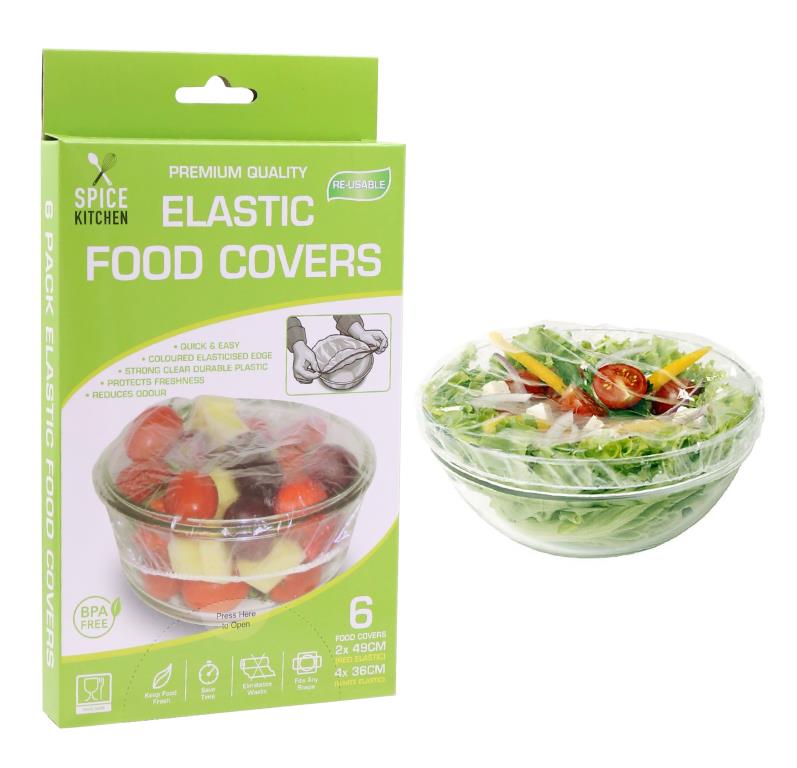 6PK Re-Usable Elastic Food Covers