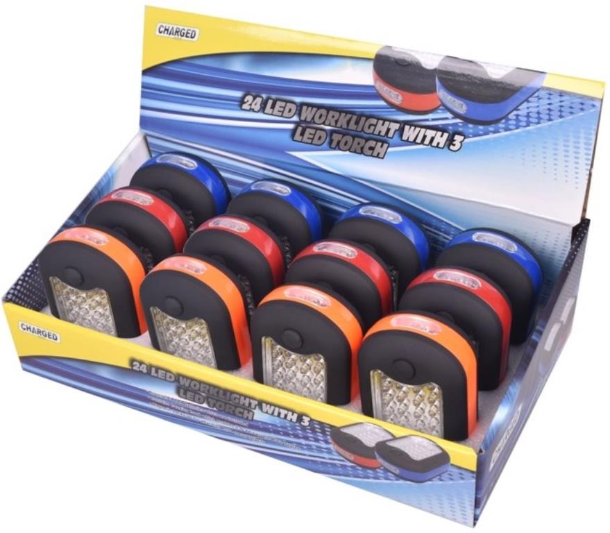 24 LED Worklight with 3LED Torch (Batteries Included)