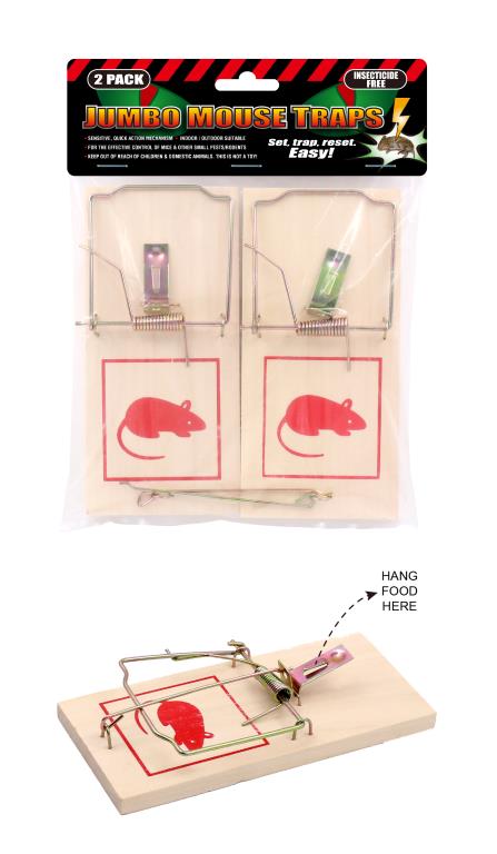 Wooden Mouse Traps(Jumbo Size)-2PK