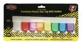 8PK Plastic Key Tags with Plastic Wall Mount Holder