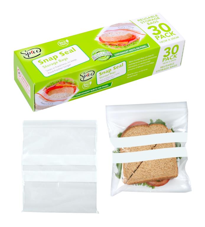 Zip Seal Storage Bags 18CM X 20CM -30PK