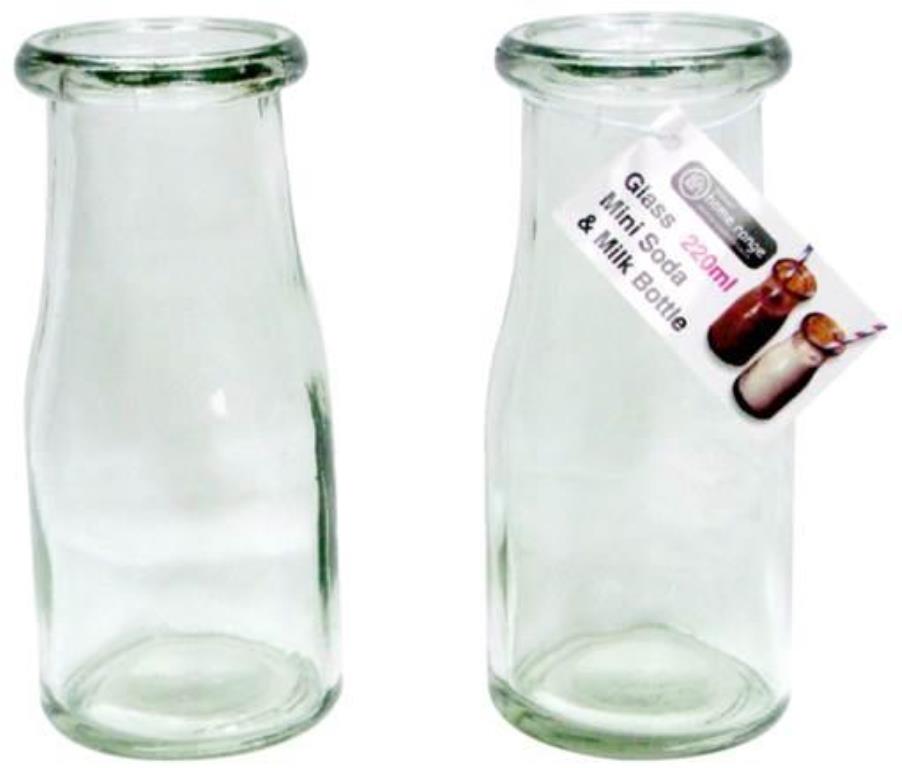 Glass Mini Milk & Soda Bottles-220ML