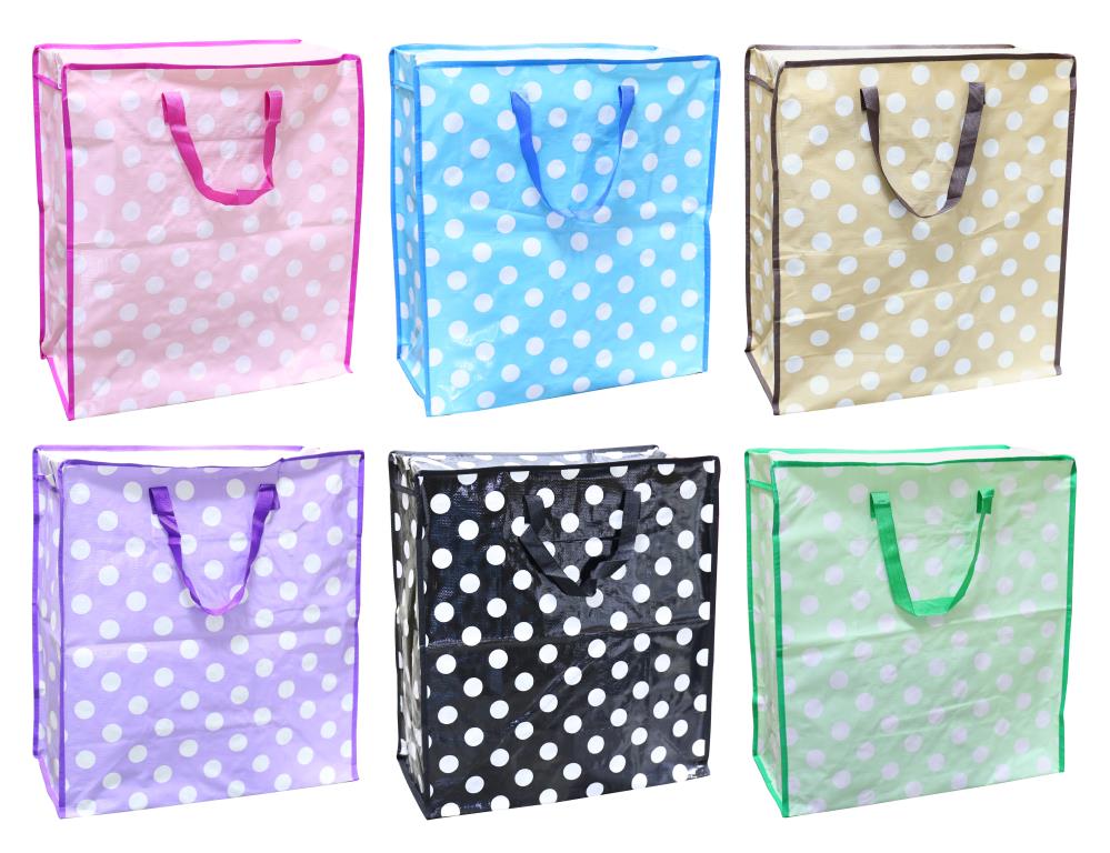 Premium Extra Large PP Polka Dot Series Zipper Bag-64CM  x 59CM x 20CM