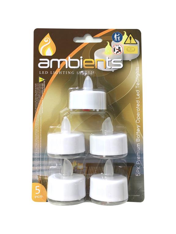 Battery Operated LED Tea Lights-5PK