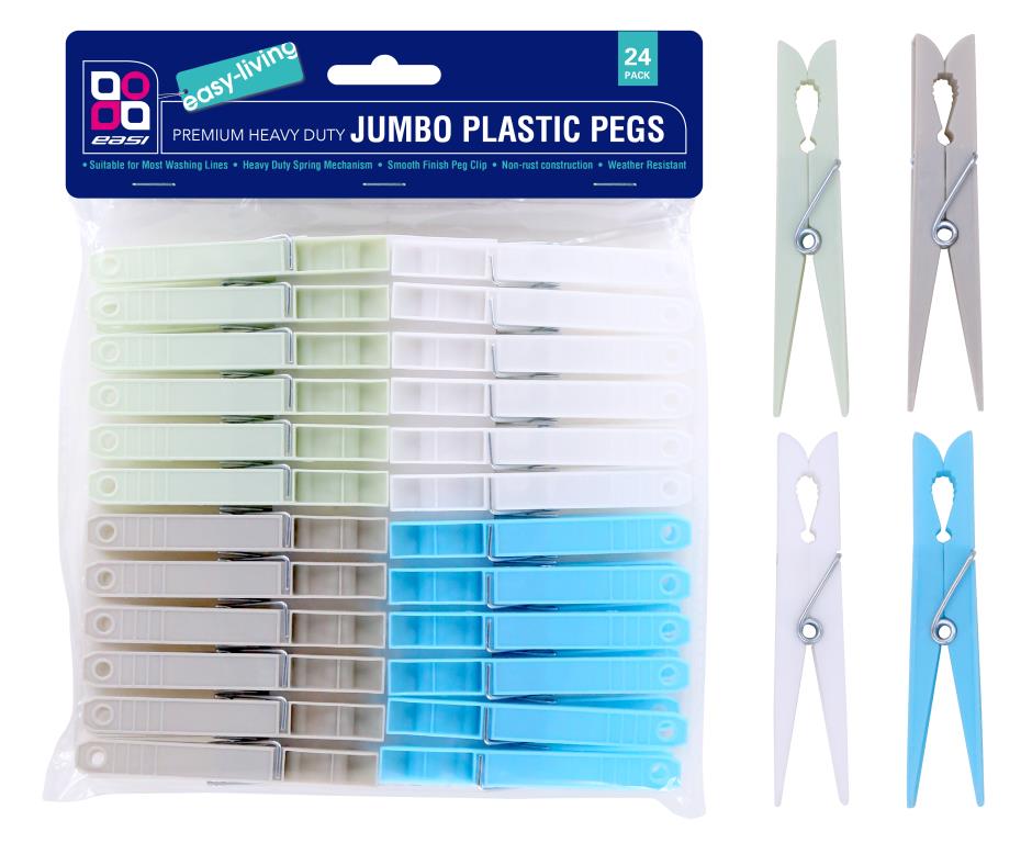 24PK Jumbo Plastic Pegs