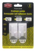 2PK Jumbo Removable Self Adhesive Hooks
