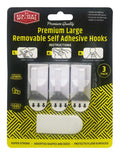 3PK Large Removable Self Adhesive Hooks