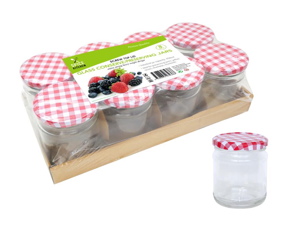 Jam Perserving Jars 450ML (8PK Value Pack)