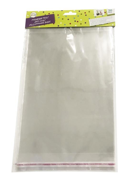 20PK A4 Size Peal & Seal Cello Bags  21.5 x 33.8CM