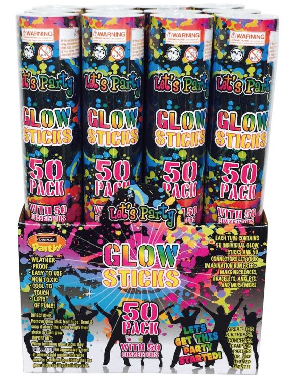 Mega Value Jumbo Glow Sticks Pack (50PK)-200MM x 5MM