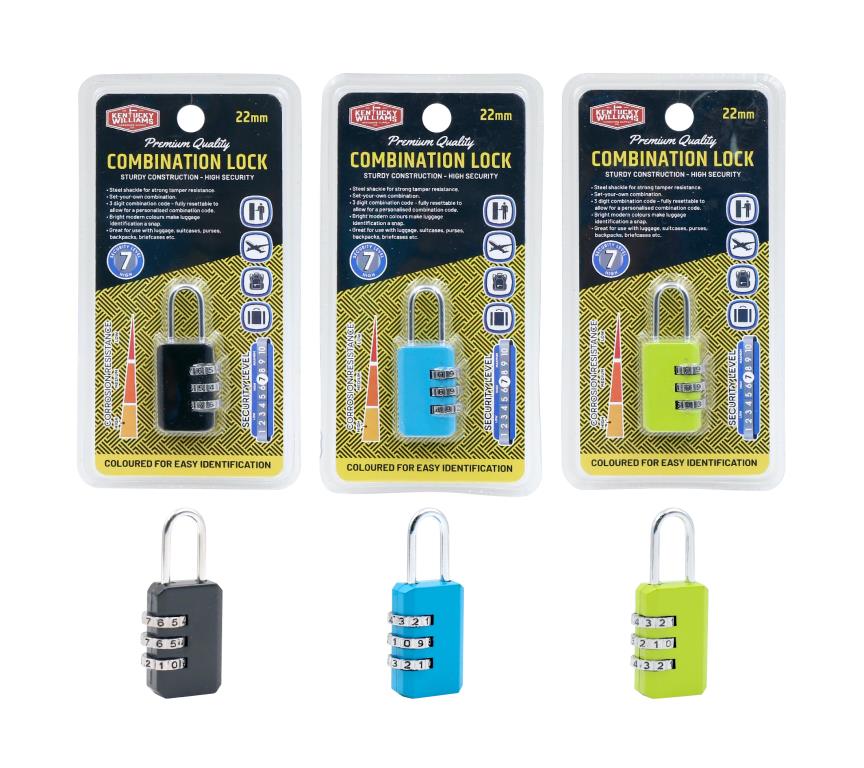 22MM Coloured Combination Series Padlock