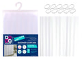 Premium Heavy Duty PVC Shower Curtain W/Hanging Hooks