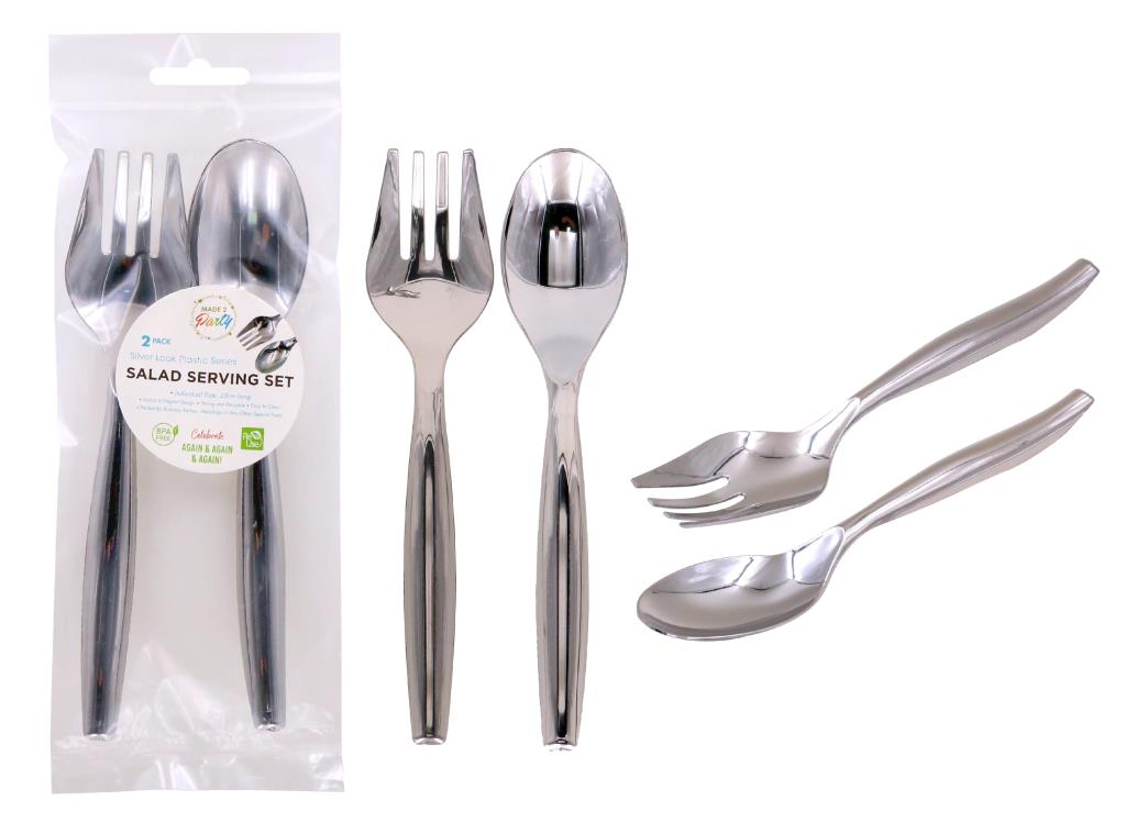 2PK Jumbo 'Silver Series' Serving Set