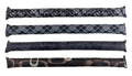 Patterned fabric door draft stopper 82cm x 7cm in four assorted fabric styles, rock and sawdust filled draft excluder