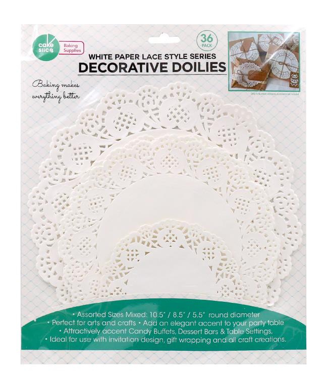 36PK White Paper Lace Style Series Decorative Doilies-Assorted Sizes
