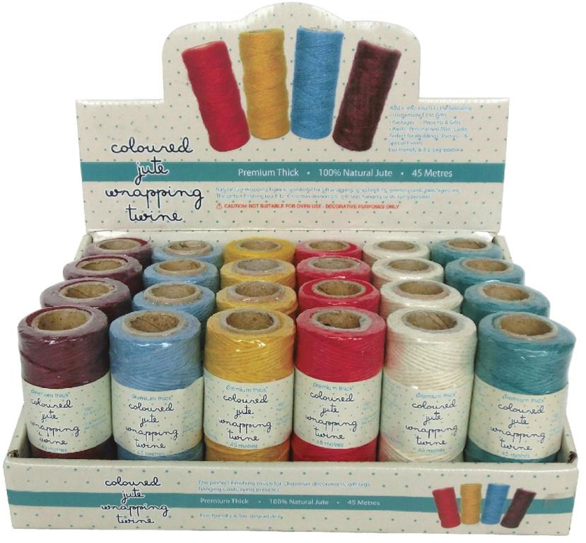 Thick Solid Coloured Decorative Jute Twine-45MTR