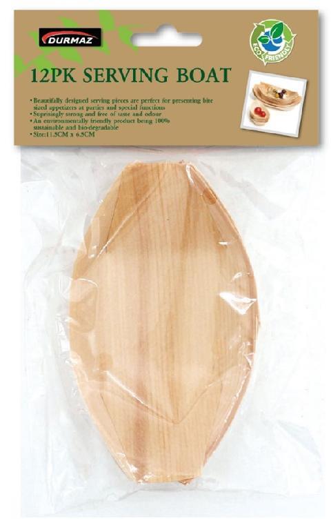12PK Wooden Serving Boat