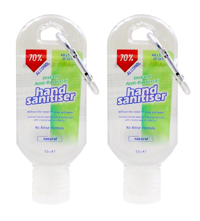 Portable Hand Sanitiser 70% (Pop Top / Clip On Style) - 53ML