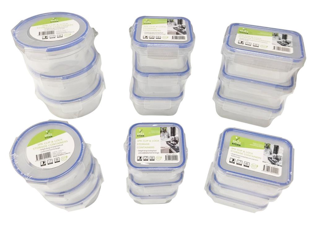 3PK Clip & Lock Storage Containers