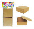 Square Brown Paper Craft Boxes 9CM X 9CM-2PK