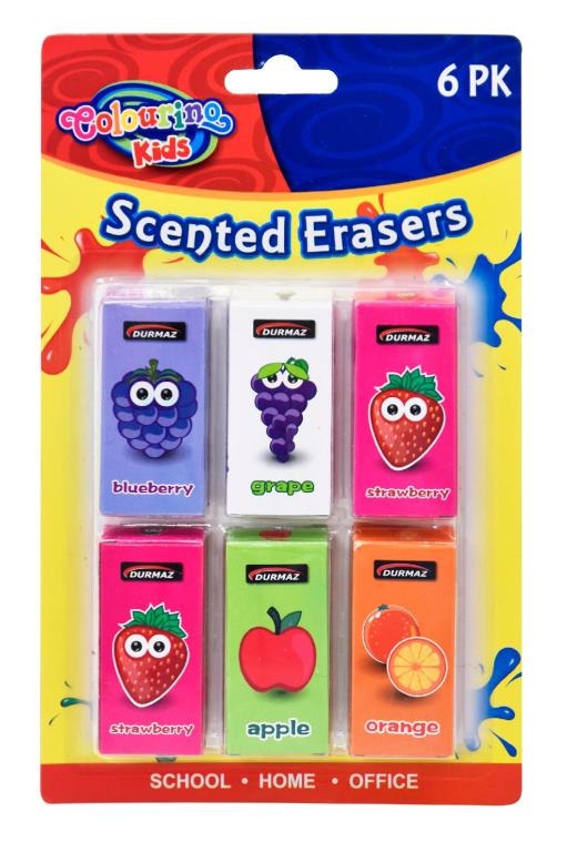 Novelty Scented Erasers-6PK