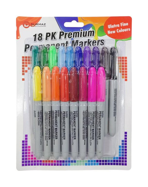 18PK Fine Line Permanent Markers