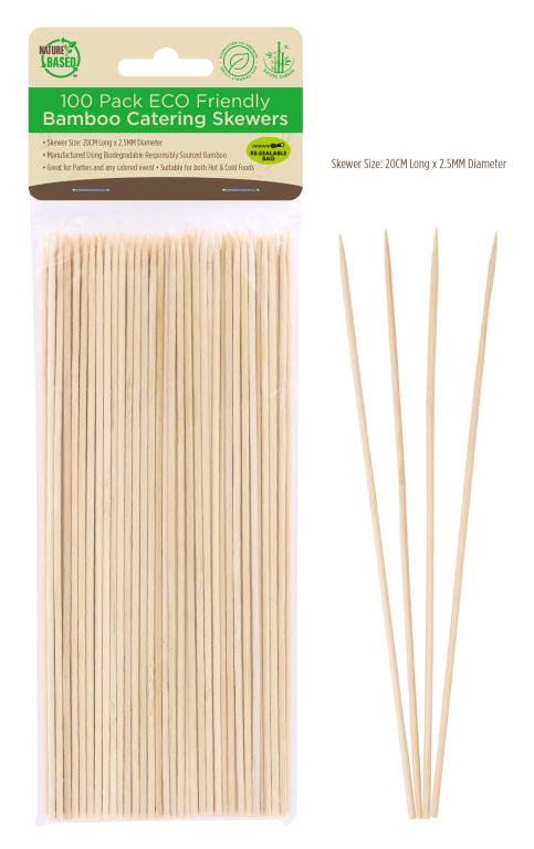 Bamboo Catering Skewers 20CM - 100PK