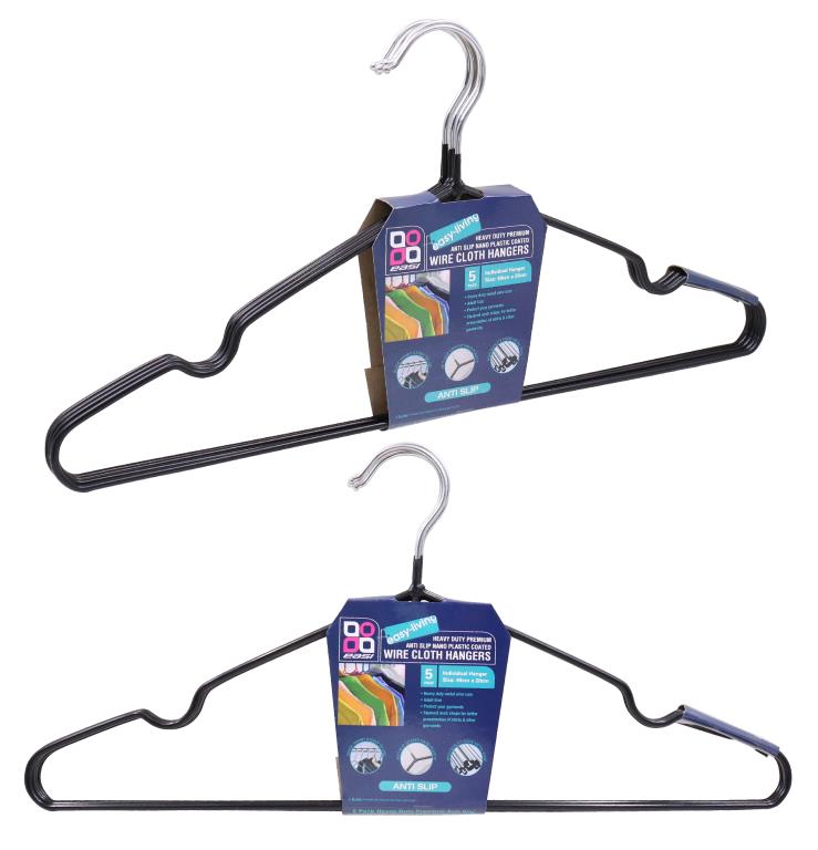 5PK Anti Slip Series Coated Wire Hangers