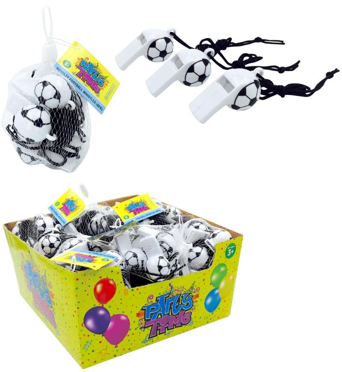 Loot Bag Party Fillers (Net Range) - Novelty Football Whistles-6PK (D)