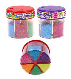 Jumbo 6 in 1 Craft Glitter Shaker-Neon Series