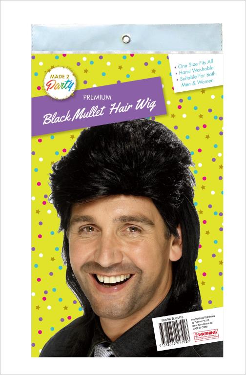 Mullet Hair Wig-Black Series