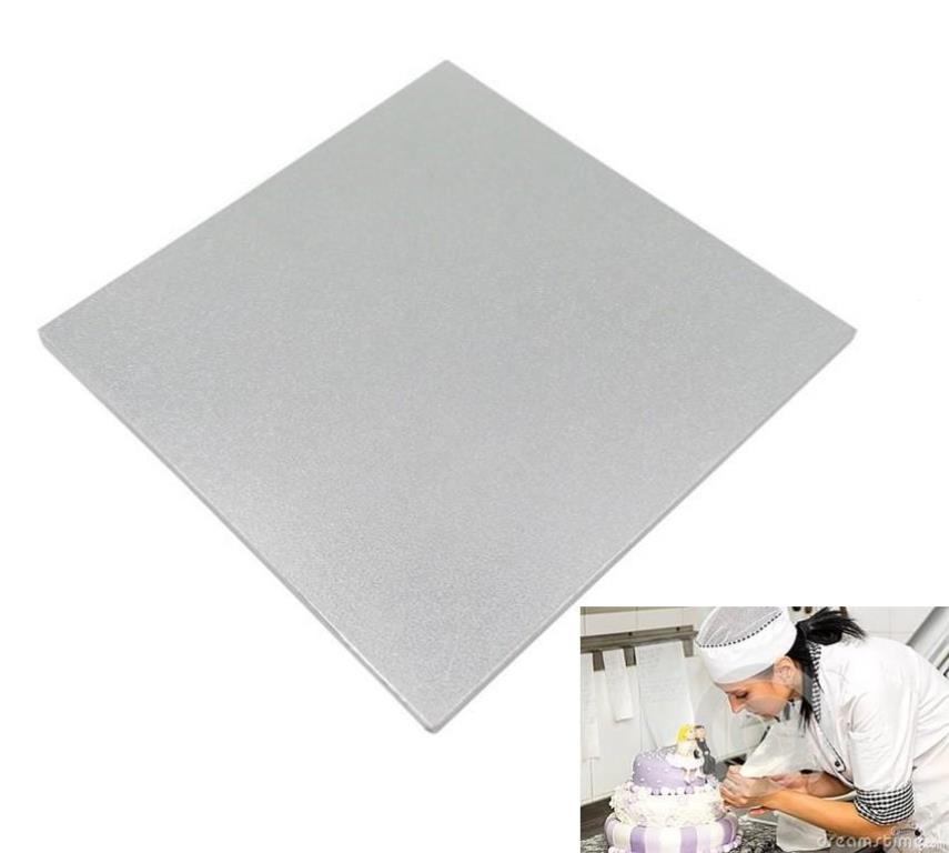 Premium Heavy Duty Professional Cake Boards (Square) 9"-Silver Series (D)