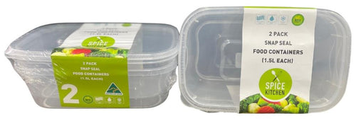 2PK 1.5LTR  Food Storage Containers - *Australian Made*