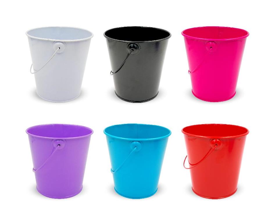 Metal Decorative Bucket - Solid Coloured Series
