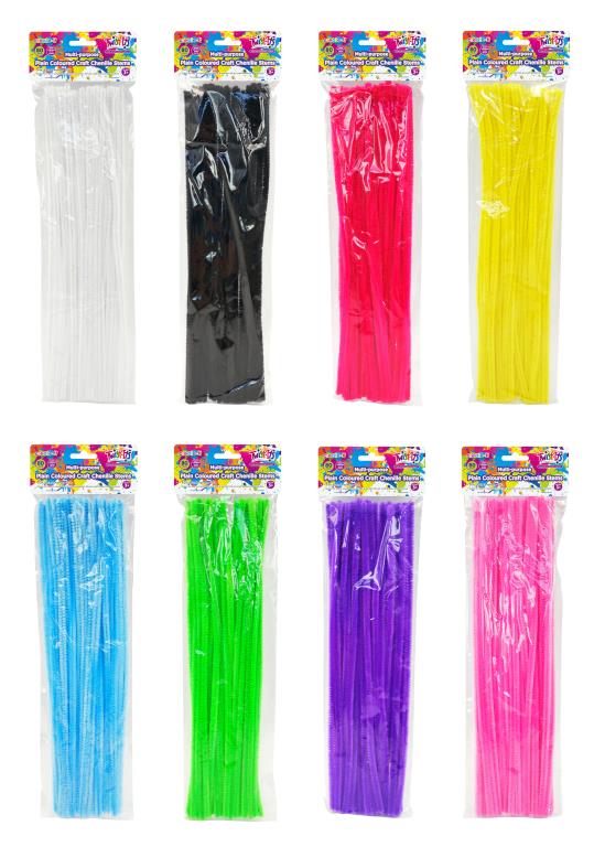 Multi-Purpose Craft Chenille Stems-80PK -Plain Coloured Series
