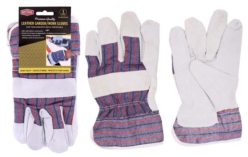 Premium Heavy Duty Leather Gardening/Work Gloves -1 Pair