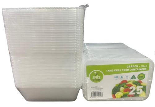 25PK 750ML Bulk Pack Series Take Away Containers *Australian Made*