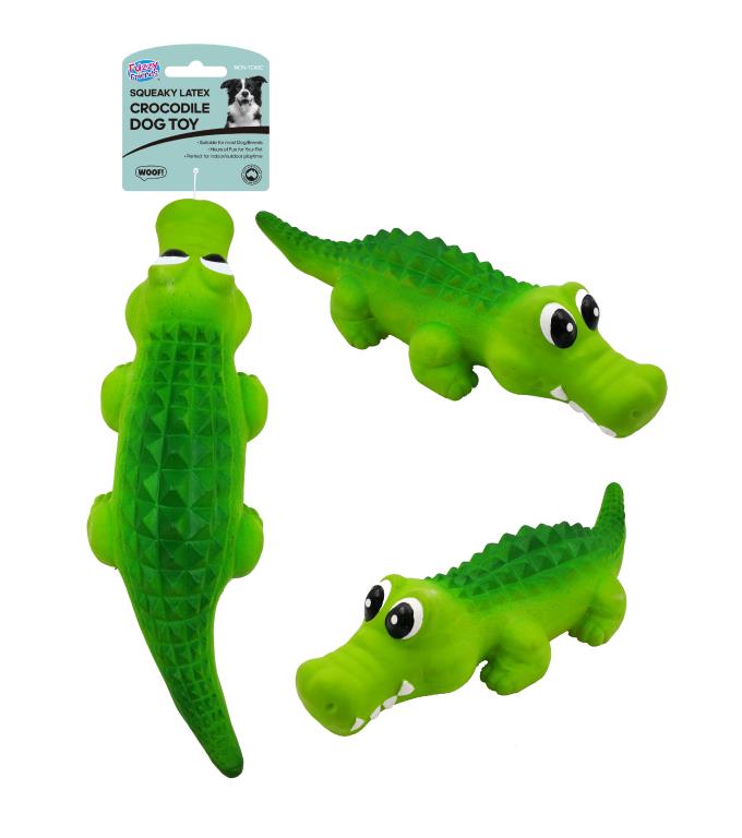 Jumbo Latex Squeaky Crocodile Dog Toy