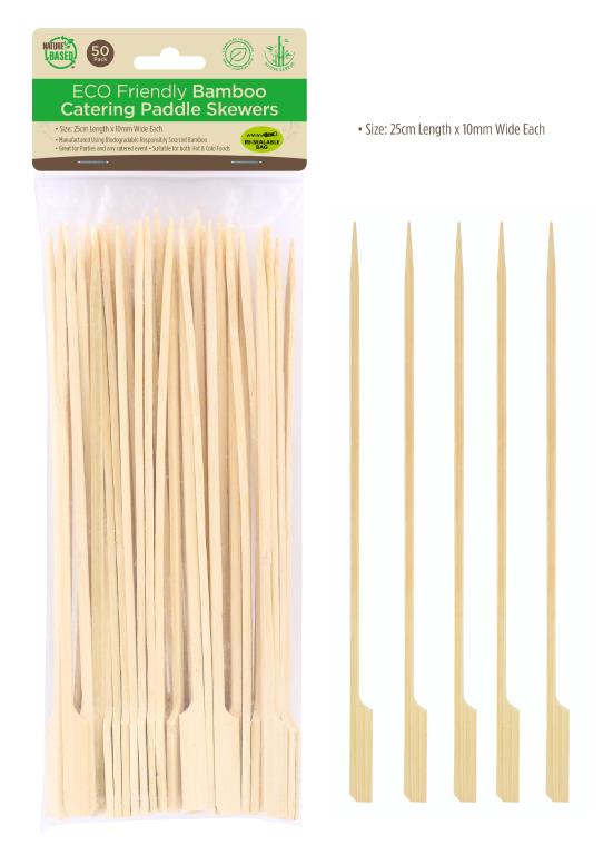 Bamboo Catering Paddle Skewers 25CM-50PK