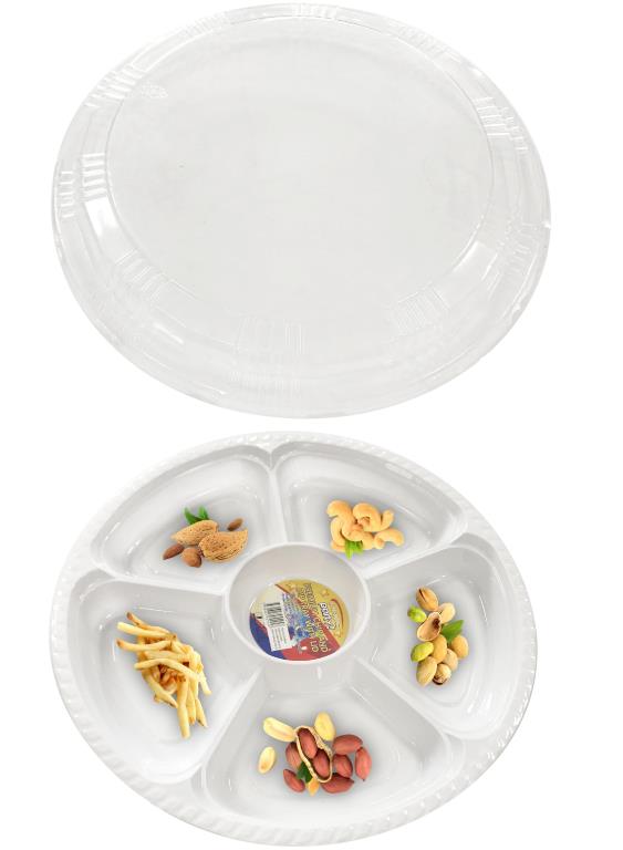 Disposable Party Chip & Dip Platter W/ Lid