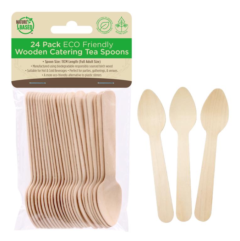 ECO Wooden Cutlery - Tea Spoons-12PK