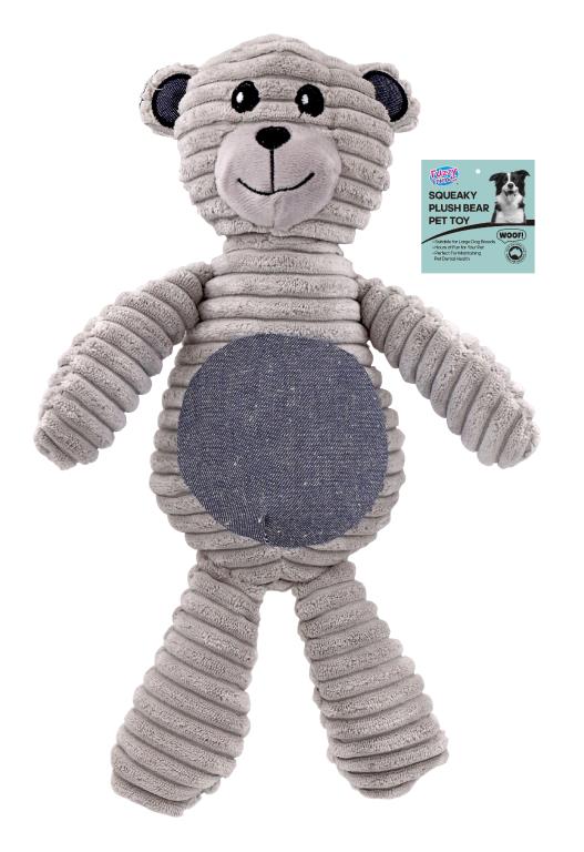 Squeaky Animal Plush Pet Toy - Bear Series