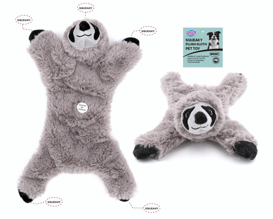 Squeaky Animal Plush Pet Toy - Sloth Series