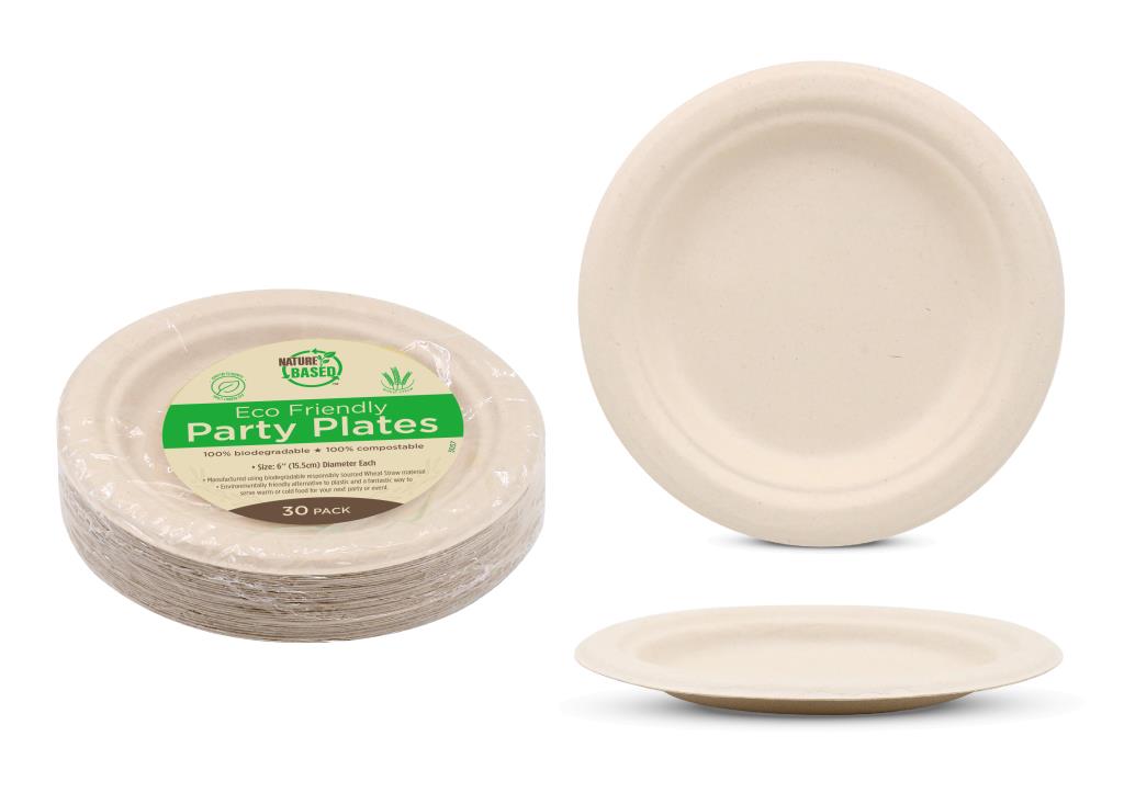 ECO Degradable Series Catering Plates - Round 6"- 30PK