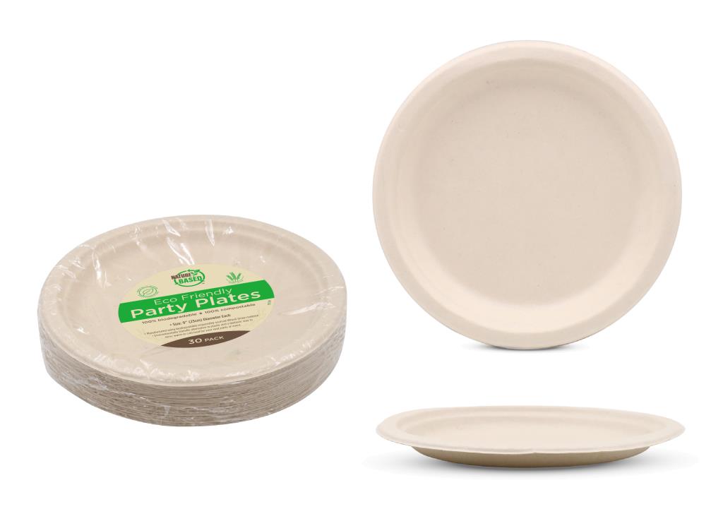ECO Biodegradable Catering Plates - Round 9"-30PK