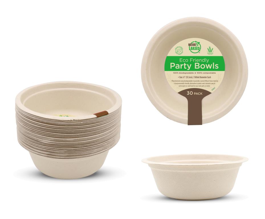 ECO Biodegradable Catering Plates - Bowl - Medium - 30PK
